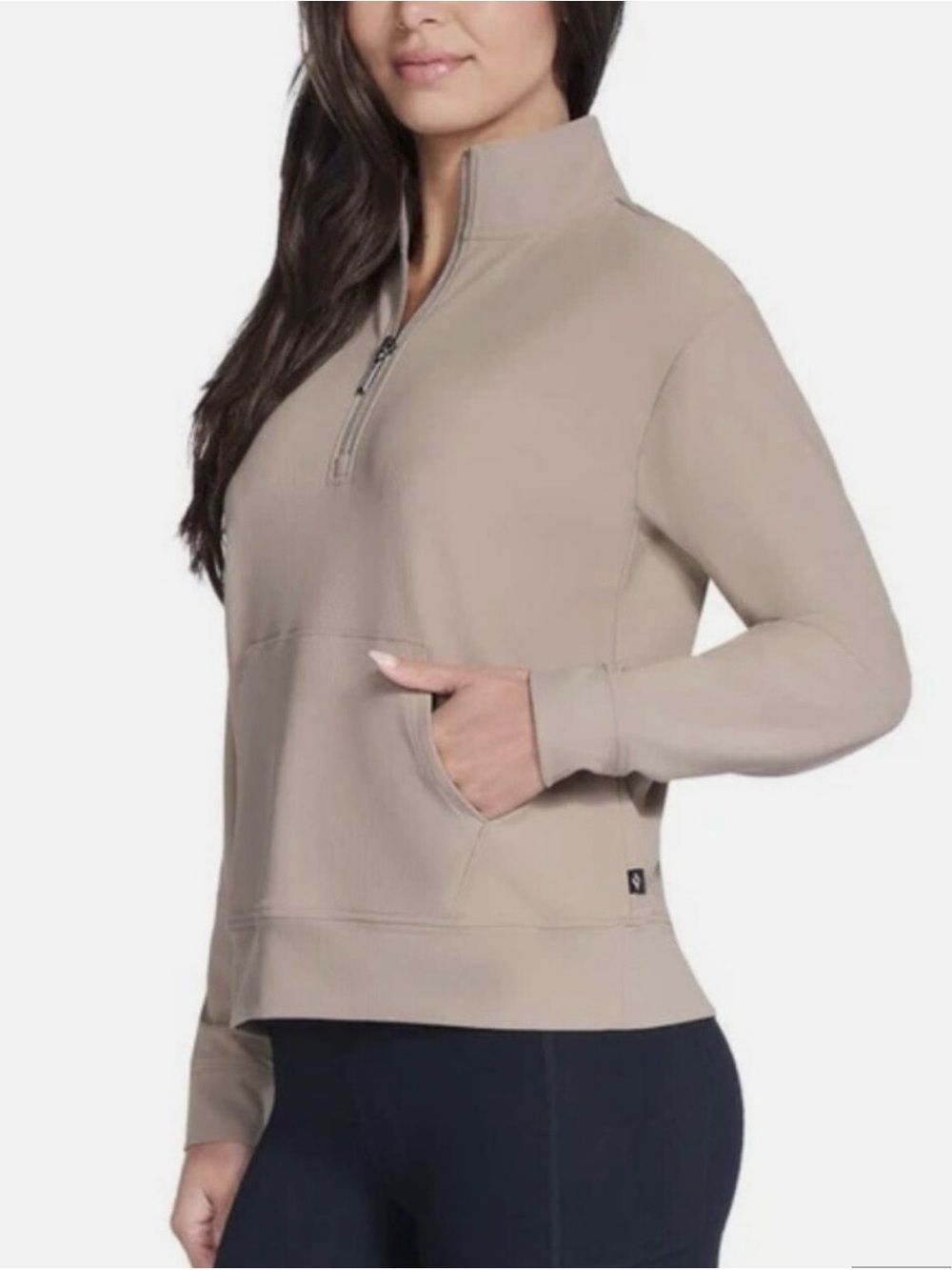 Sketchers GoWalk quarter zip size large, new with tags, taupe, kangaroo pockets